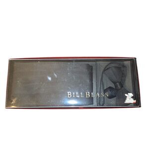 Bill Blass VTG Black Pleated Satin Adj. Evening Cummerbund Bow Tie Boxed Set OS